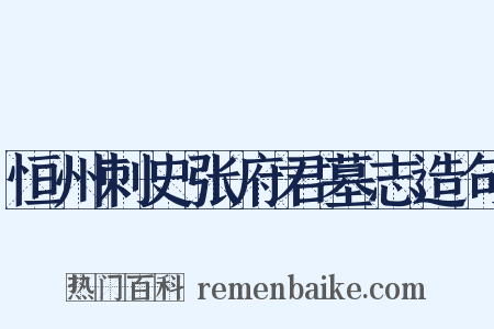 恒州刺史张府君墓志造句是什么意思的图片